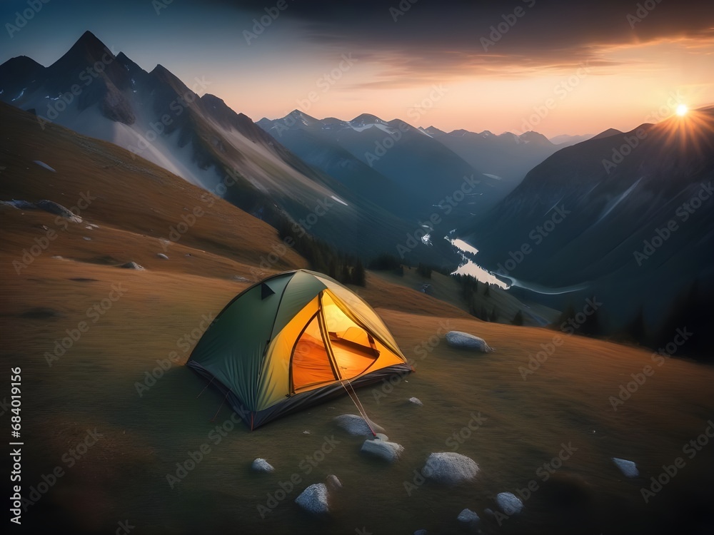camping in the montain