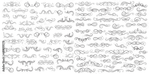Vector graphic elements for design vector elements. Swirl elements decorative illustration. Classic calligraphy swirls, greeting cards, wedding invitations, royal certificates and graphic design. photo