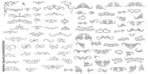 Vector graphic elements for design vector elements. Swirl elements decorative illustration. Classic calligraphy swirls, greeting cards, wedding invitations, royal certificates and graphic design.