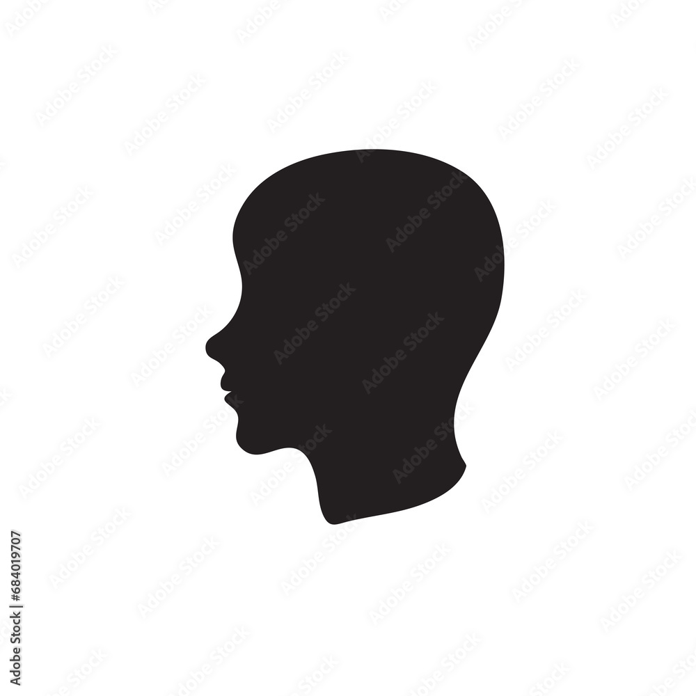 human head silhouette. Vector flat trendy style illustration on white background..eps