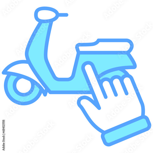 Transportation Choice blue color icons, related to transportation, ride sharing theme