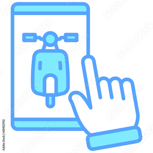 Transportation Choice blue color icons, related to transportation, ride sharing theme