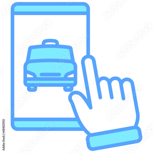 Transportation Choice blue color icons, related to transportation, ride sharing theme