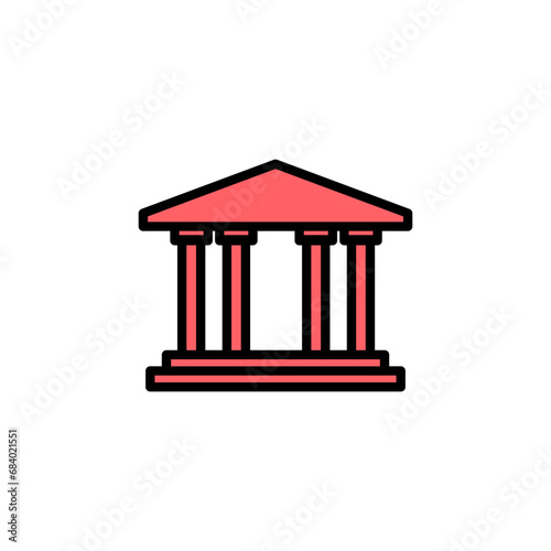 Bank icon set illustration. Bank sign and symbol, museum, university