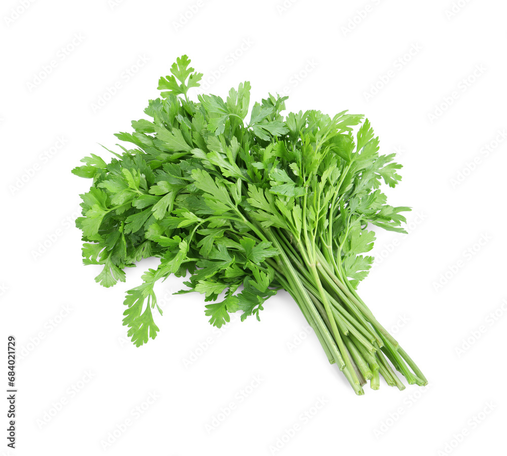 Heap of chopped parsley leaves isolated on white Heap of chopped parsley leaves isolated on white