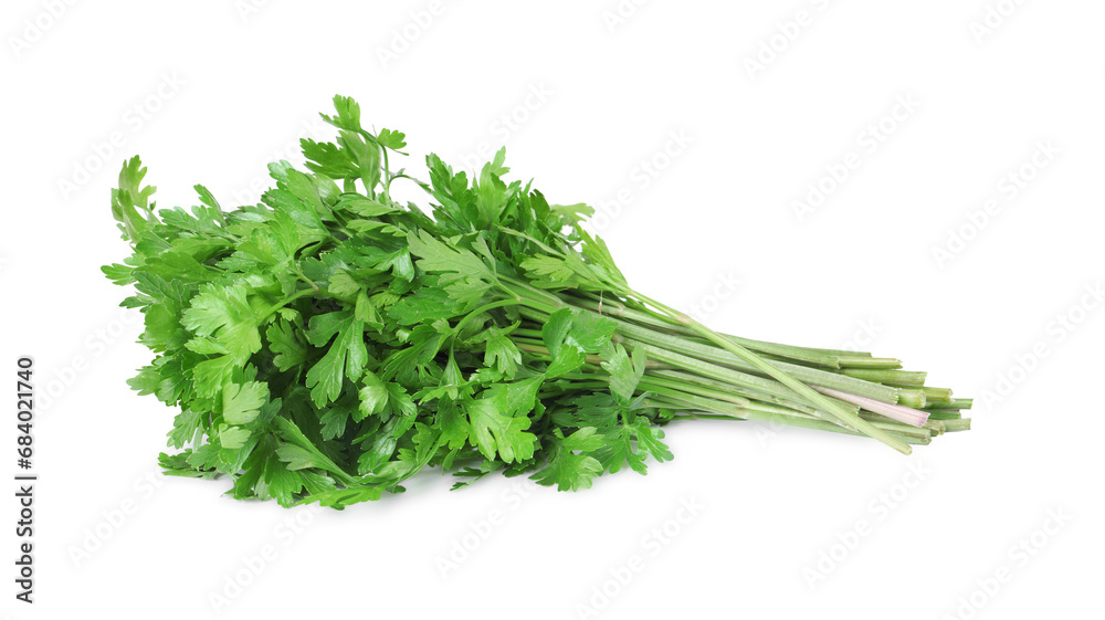 Heap of chopped parsley leaves isolated on white Heap of chopped parsley leaves isolated on white