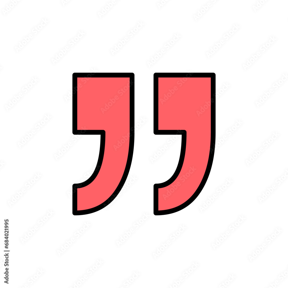 Quote icon set illustration. Quotation mark sign and symbol