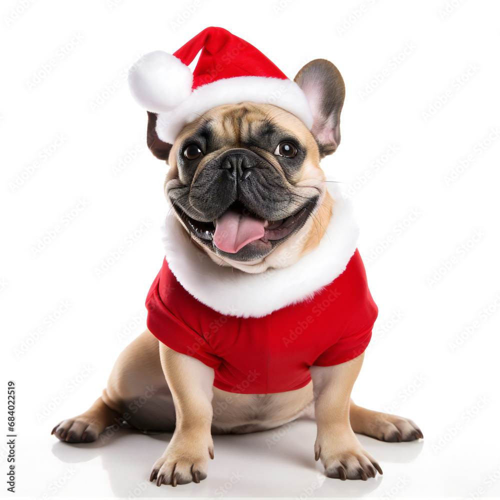 French bulldog wearing Santa Claus hat-4（サンタクロースの帽子をかぶるフレンチブルドッグ）