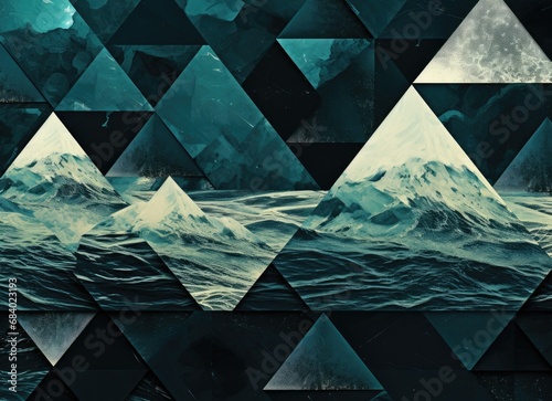 abstract ocean background with geometry shapes and water waves tide comeliness