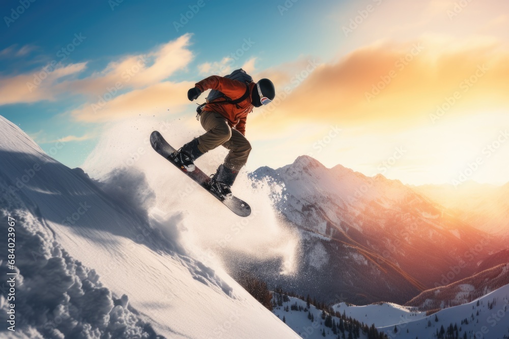 Men snowboard extreme jumping mountain stunt adventure Men snowboard extreme jumping mountain stunt adventure