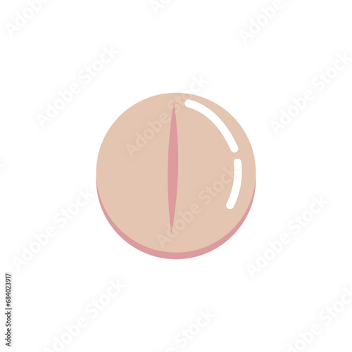 Beige pill on white background