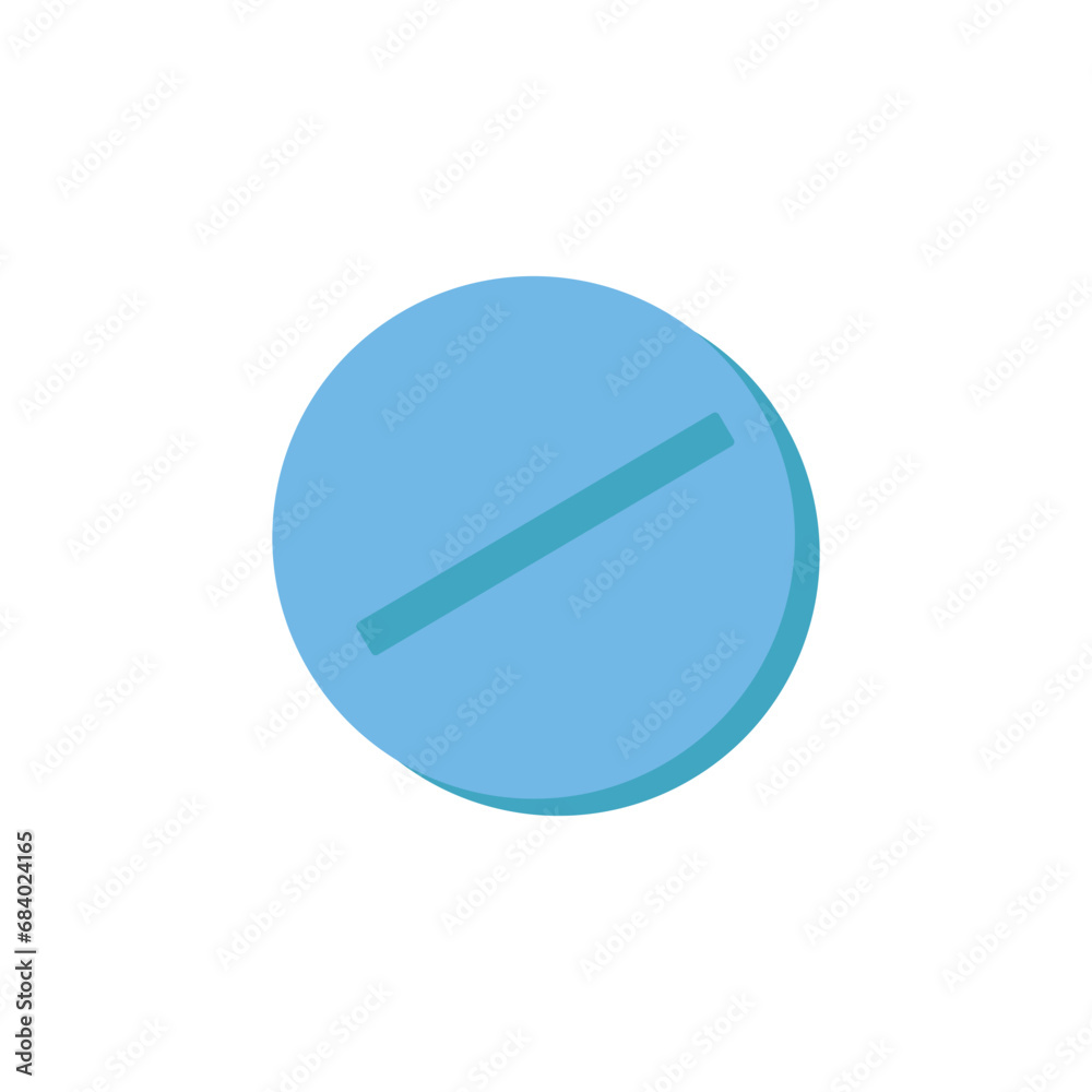 Blue pill on white background Blue pill on white background