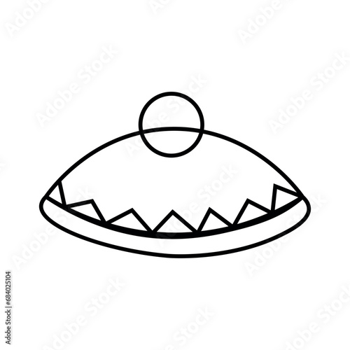 Jewish kippah on white background
