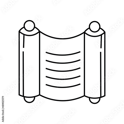 Drawn scroll on white background