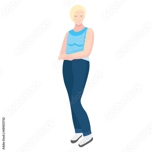 Stylish mature woman on white background