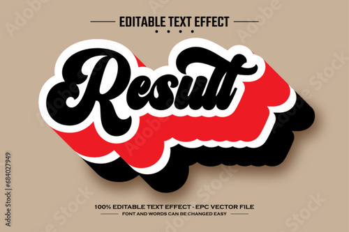Result 3D editable text effect template
