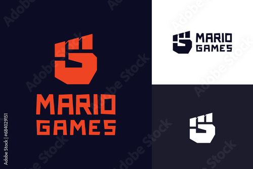 GM MG Fist logo icon for gaming team or developer. Vector illustration