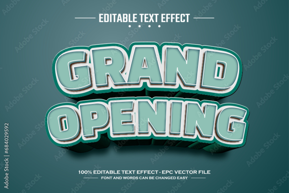Fototapeta premium Grand opening 3D editable text effect template