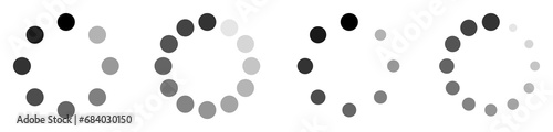 loading icon collection. circle shape. vector time symbol isolated on white background.