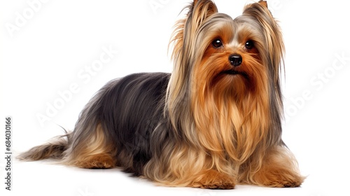Yorkshire Terrier in front of a white backgroung © Daisha