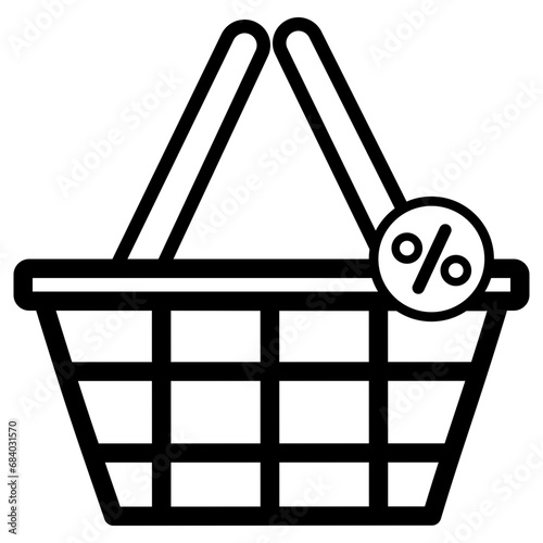 Discount Line Icon Vector Illustration 