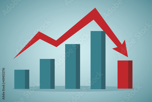 Performance decline, Economic depression concept.
