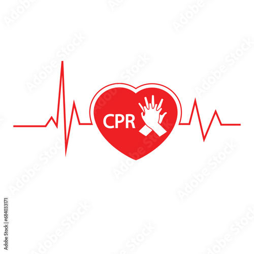 heart cpr medical icon vector design	