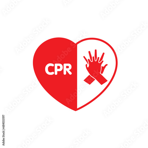 heart cpr medical icon vector design	