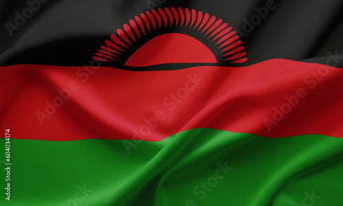 Free Download Closeup Waving Flag of Malawi - GFXLoad