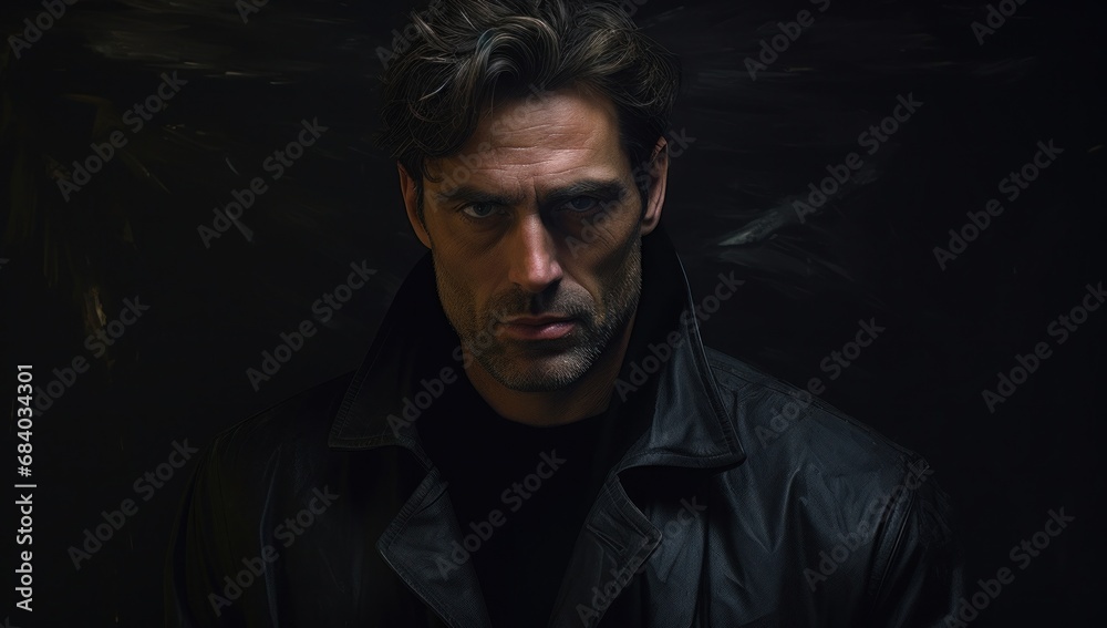 Fototapeta premium a man in a black coat