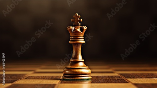 Chess king on the chessboard. The concept of business strategy.