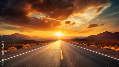 a road leading to the sunset © sam