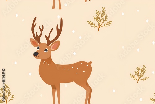 Reindeer wrapping paper © HORA STUDIO