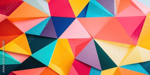 a multicolored triangular shapes