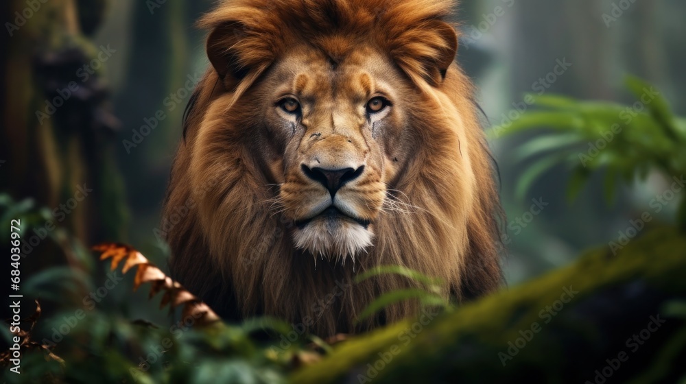 a lion with a mane