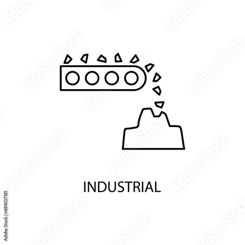 Industrial production concept line icon. Simple element illustration. Industrial production concept outline symbol design.