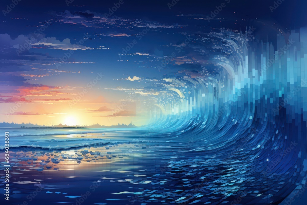 Majestic Wave Crash in the Vast Ocean Embracing the Harmony of Nature Generative AI