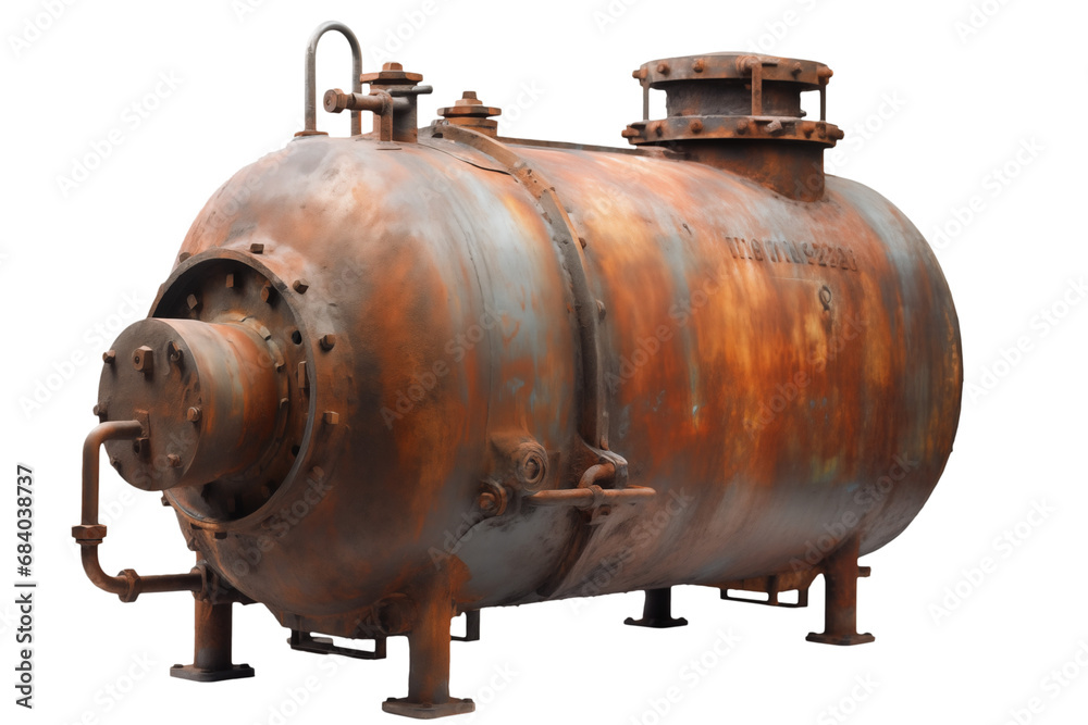 Fototapeta premium Old rusty boiler isolated transparent png