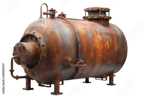 Old rusty boiler isolated transparent png