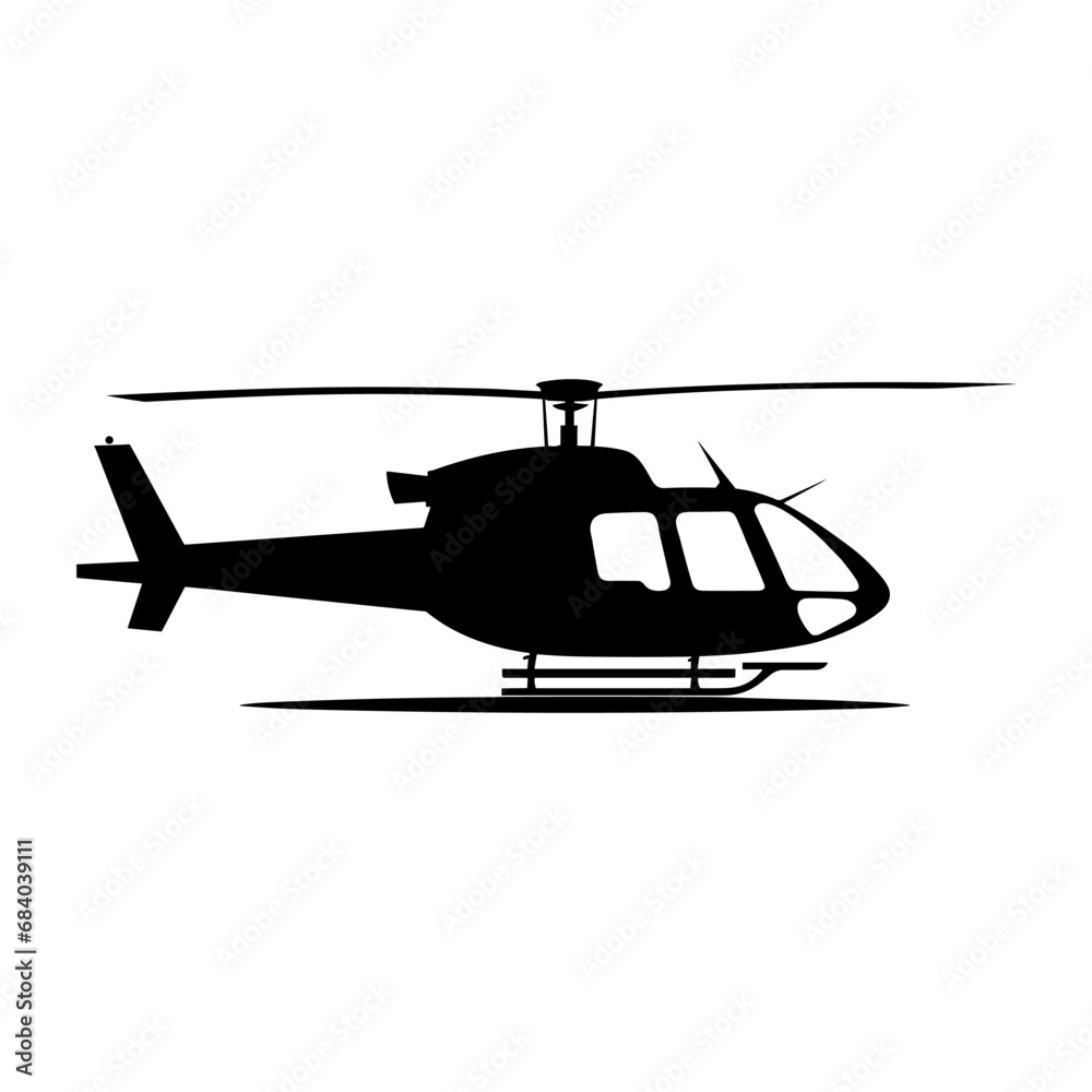 A Helicopter Silhouette vector isolated on a white background A Helicopter Silhouette vector isolated on a white background