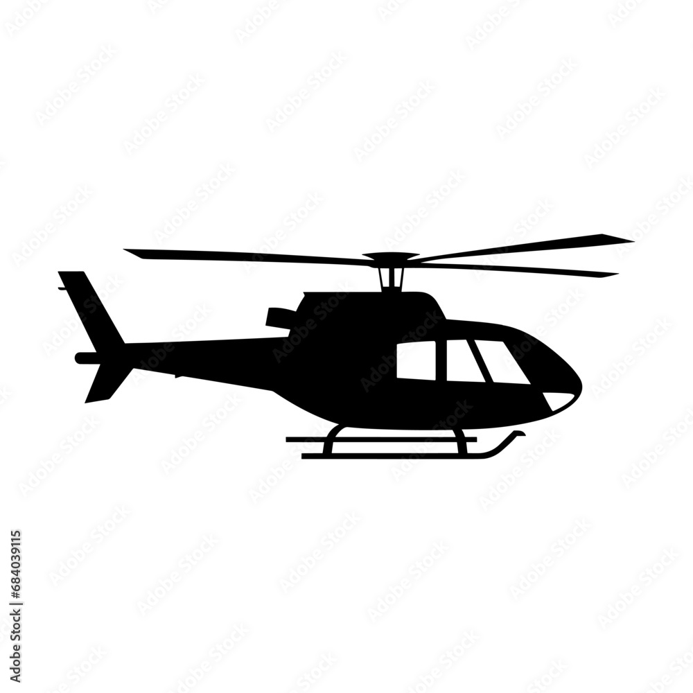 A Helicopter Silhouette vector isolated on a white background A Helicopter Silhouette vector isolated on a white background