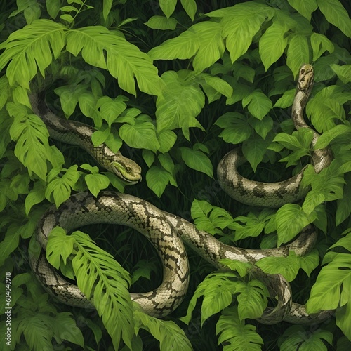 Madagascar Boa - Acrantophis madagascariensis, the largest snake of Madagascar forests. Endemic snake generative ai photo