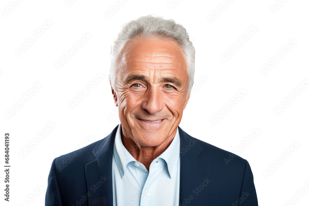 Portrait studio shot of an attractive senior businessman showing positive facial expressions, isolated on a transparent PNG background. Portrait studio shot of an attractive senior businessman showing positive facial expressions, isolated on a transparent PNG background.