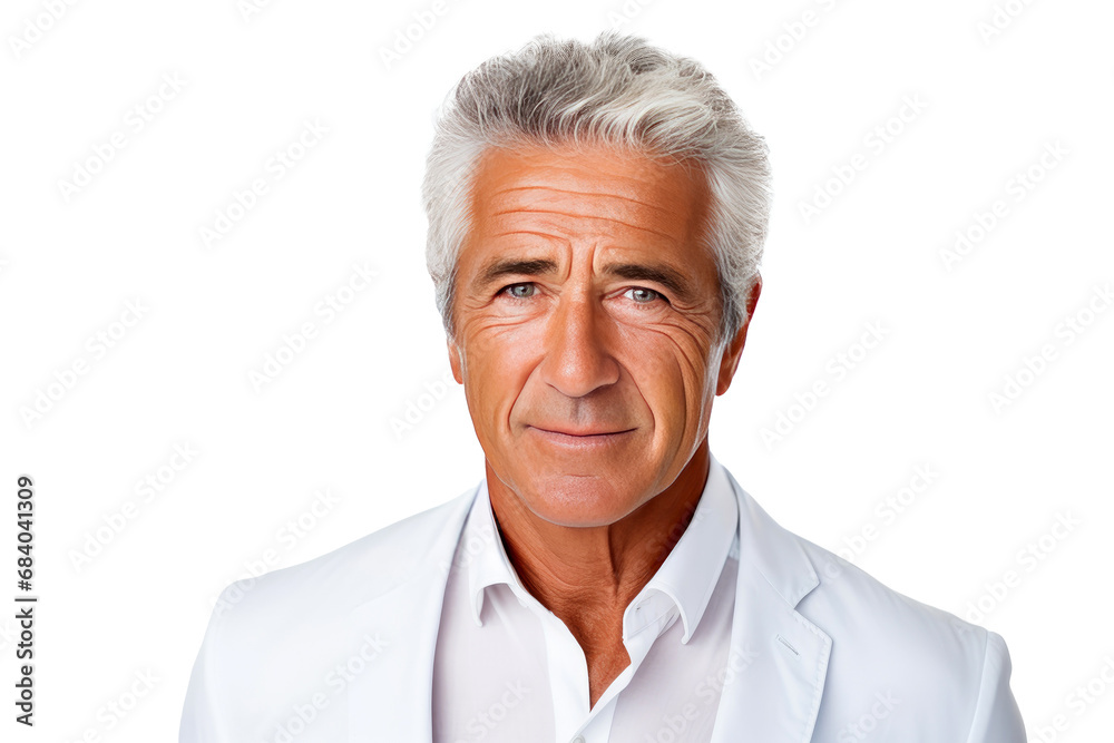 Portrait studio shot of an attractive senior businessman showing positive facial expressions, isolated on a transparent PNG background. Portrait studio shot of an attractive senior businessman showing positive facial expressions, isolated on a transparent PNG background.