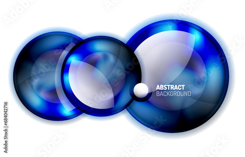 Abstract Blue Glass Circle Banner Template
