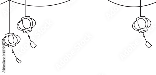 line art of chinese lantern