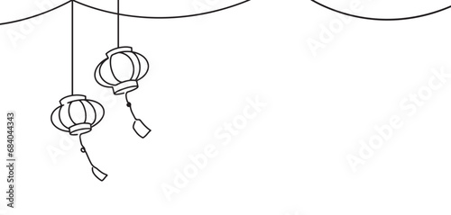 line art of chinese lantern