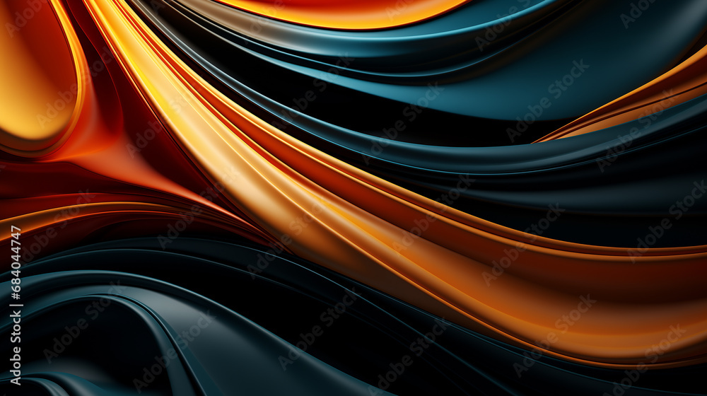 Black and orange abstract design abstract, in the style of surreal 3d landscapes. Generative ai. Black and orange abstract design abstract, in the style of surreal 3d landscapes. Generative ai.