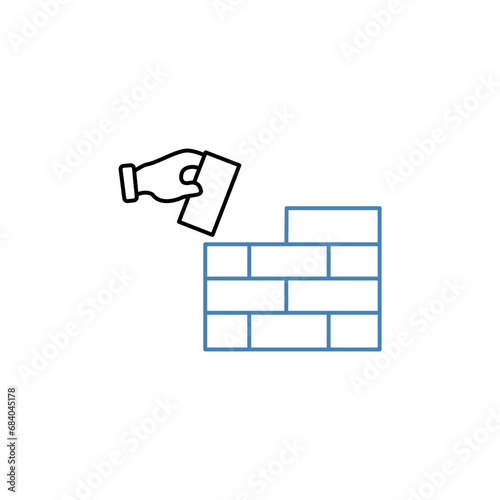 contruction concept line icon. Simple element illustration. contruction concept outline symbol design.