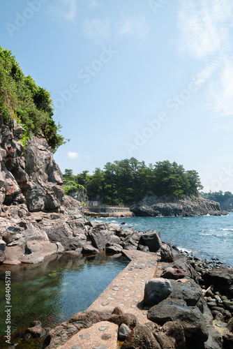 Obraz na płótnie Seogwipo Jaguri Park seascape in Jeju Island, Korea w salonie